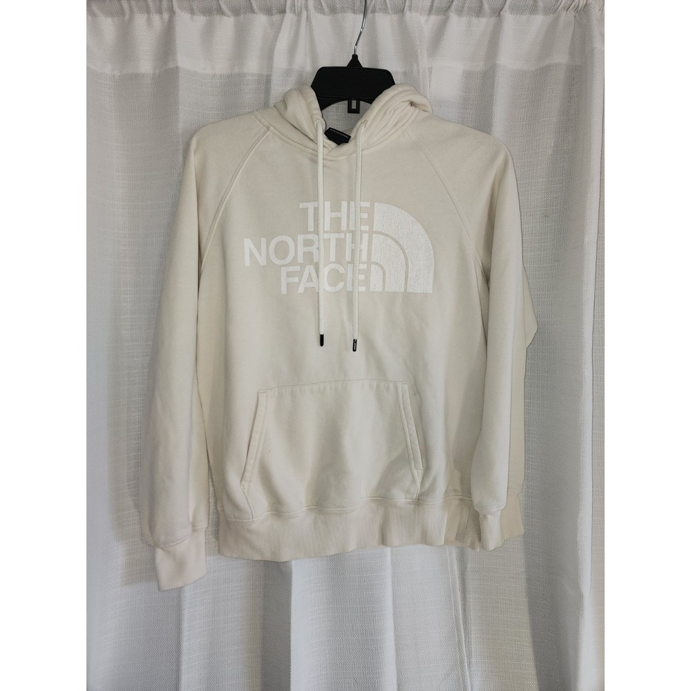 The North Face Women's White Long Sleeve Kangaroo Pocket Pullover Hoodie Size Sm